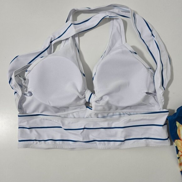 Shein Striped and Sunflower Print Bikini Set - Size Large - Picture 6 of 11